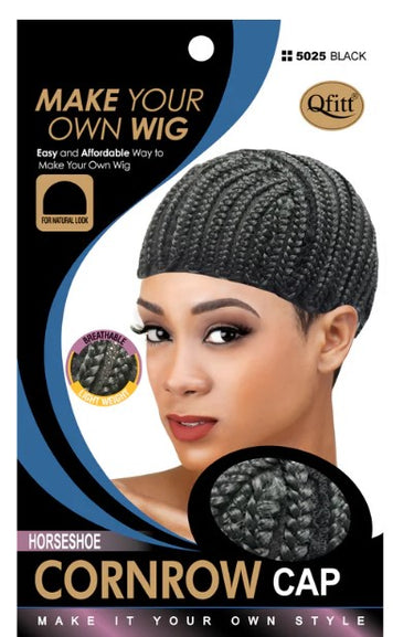 Qfitt Horseshoe Cornrow Cap – Black (5025) - ANNS BEAUTY SUPPLY